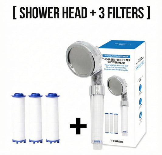 Shower Kit (1 Shower Head + 1 Filter Cartridge + 3 Replacement Filters)