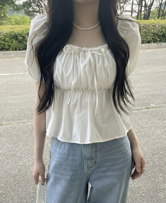 White Frill Top
