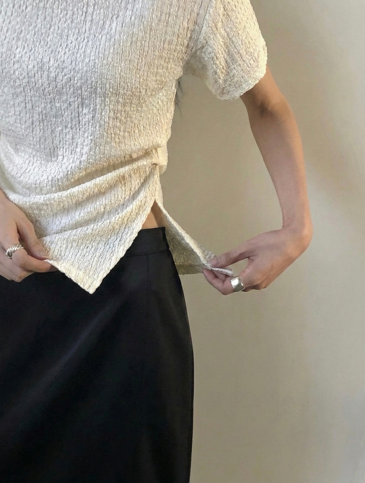 Crinkle Side Split top