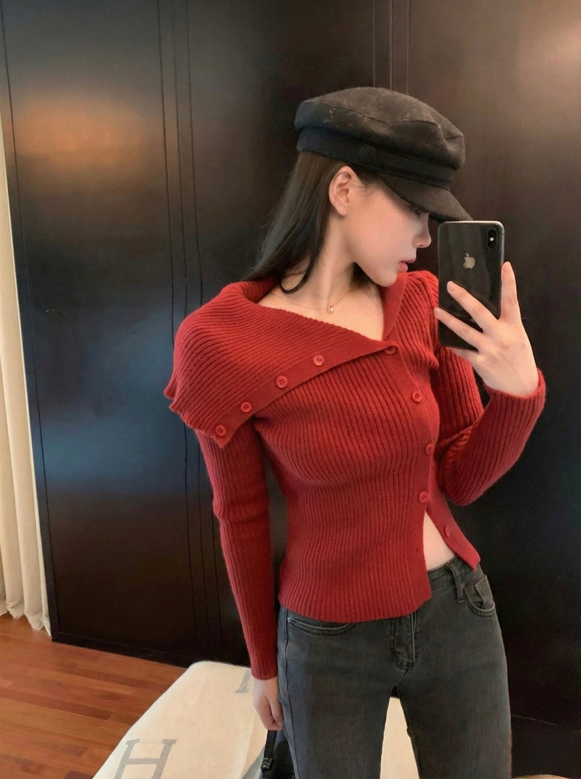 Off Shoulder Ribbed Knit