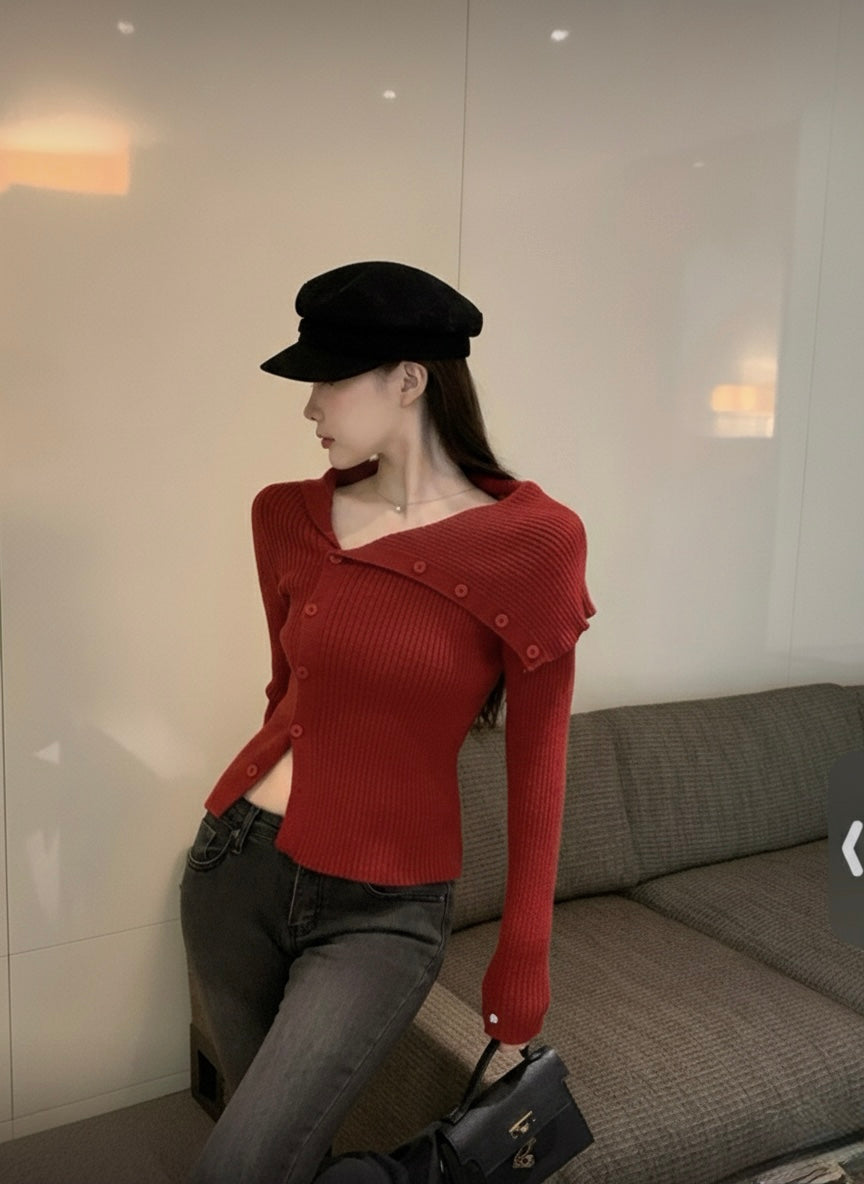 Off Shoulder Ribbed Knit