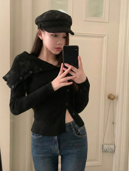 Off Shoulder Ribbed Knit